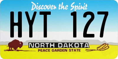 ND license plate HYT127