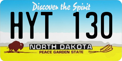 ND license plate HYT130