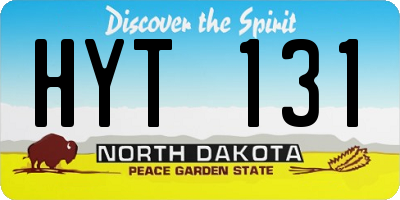 ND license plate HYT131