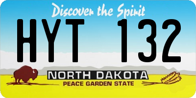 ND license plate HYT132