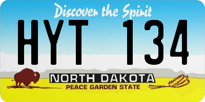 ND license plate HYT134