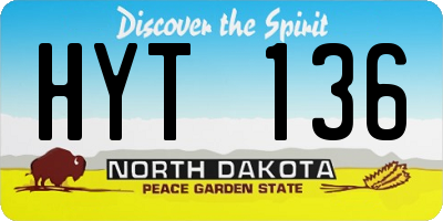 ND license plate HYT136