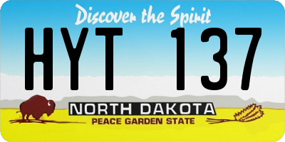 ND license plate HYT137