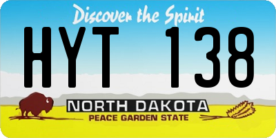 ND license plate HYT138