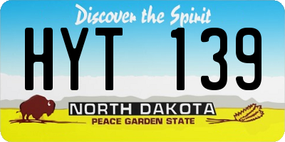 ND license plate HYT139