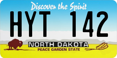 ND license plate HYT142