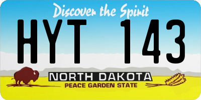 ND license plate HYT143