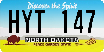ND license plate HYT147