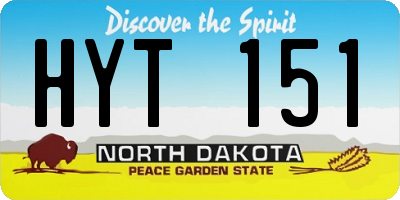 ND license plate HYT151