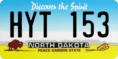 ND license plate HYT153