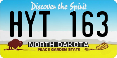 ND license plate HYT163