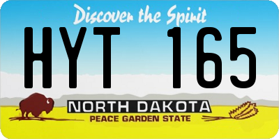ND license plate HYT165