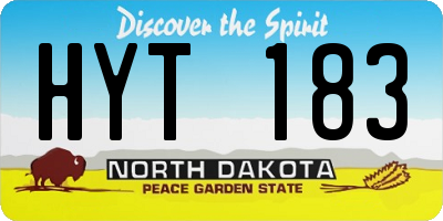 ND license plate HYT183