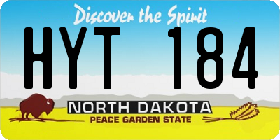ND license plate HYT184