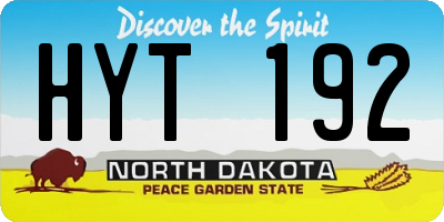 ND license plate HYT192