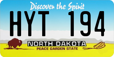 ND license plate HYT194