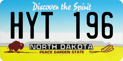 ND license plate HYT196