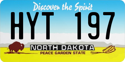 ND license plate HYT197