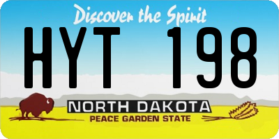 ND license plate HYT198