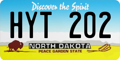 ND license plate HYT202