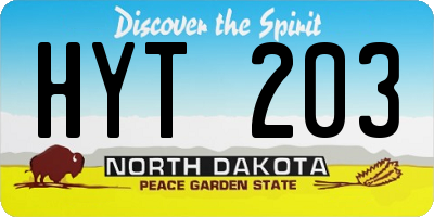 ND license plate HYT203