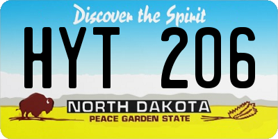 ND license plate HYT206