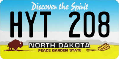 ND license plate HYT208