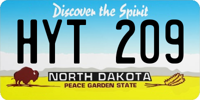 ND license plate HYT209