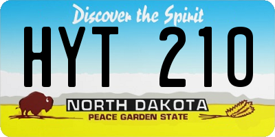 ND license plate HYT210