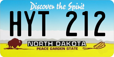 ND license plate HYT212