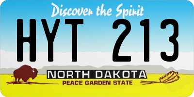 ND license plate HYT213