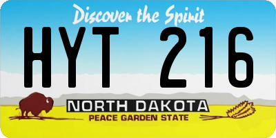 ND license plate HYT216