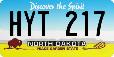 ND license plate HYT217