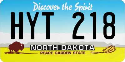 ND license plate HYT218