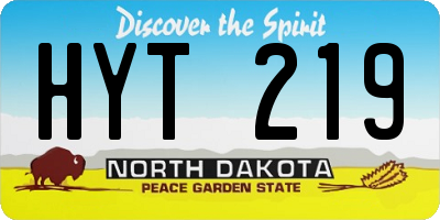 ND license plate HYT219