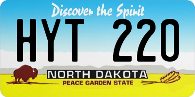 ND license plate HYT220