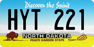 ND license plate HYT221