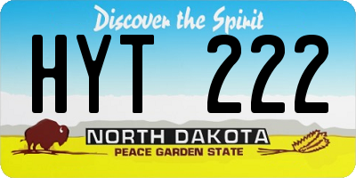 ND license plate HYT222
