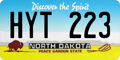 ND license plate HYT223