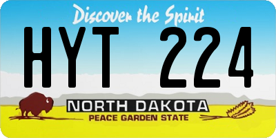 ND license plate HYT224