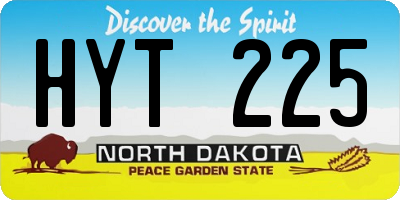 ND license plate HYT225