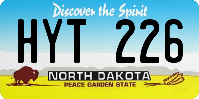 ND license plate HYT226