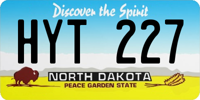 ND license plate HYT227