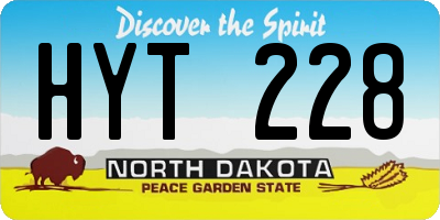 ND license plate HYT228