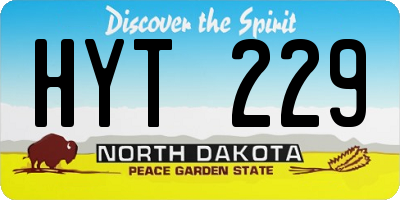 ND license plate HYT229