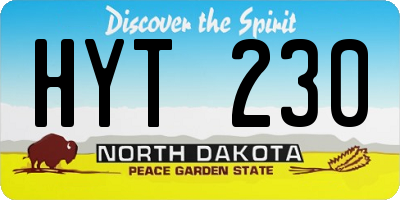 ND license plate HYT230