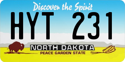 ND license plate HYT231