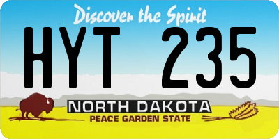 ND license plate HYT235