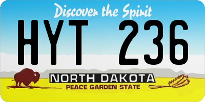 ND license plate HYT236