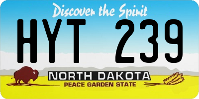 ND license plate HYT239